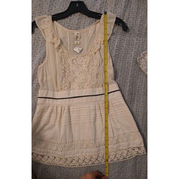 Floreal 100% lace sleeveless top Sz 2 vintage y2k - Picture 6 of 9